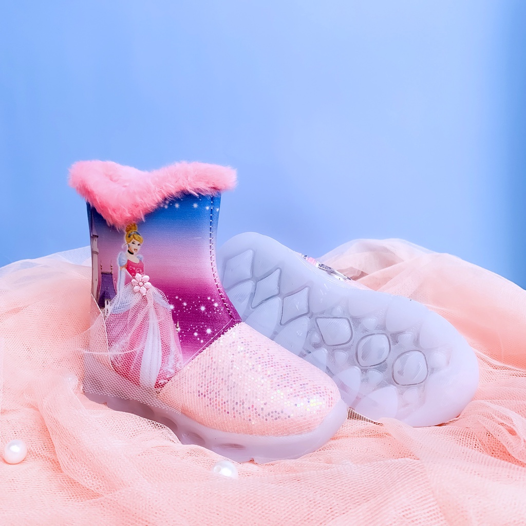 Sepatu Anak Perempuan Boots LED Princess 3D 3 4 5 Tahun SAP40