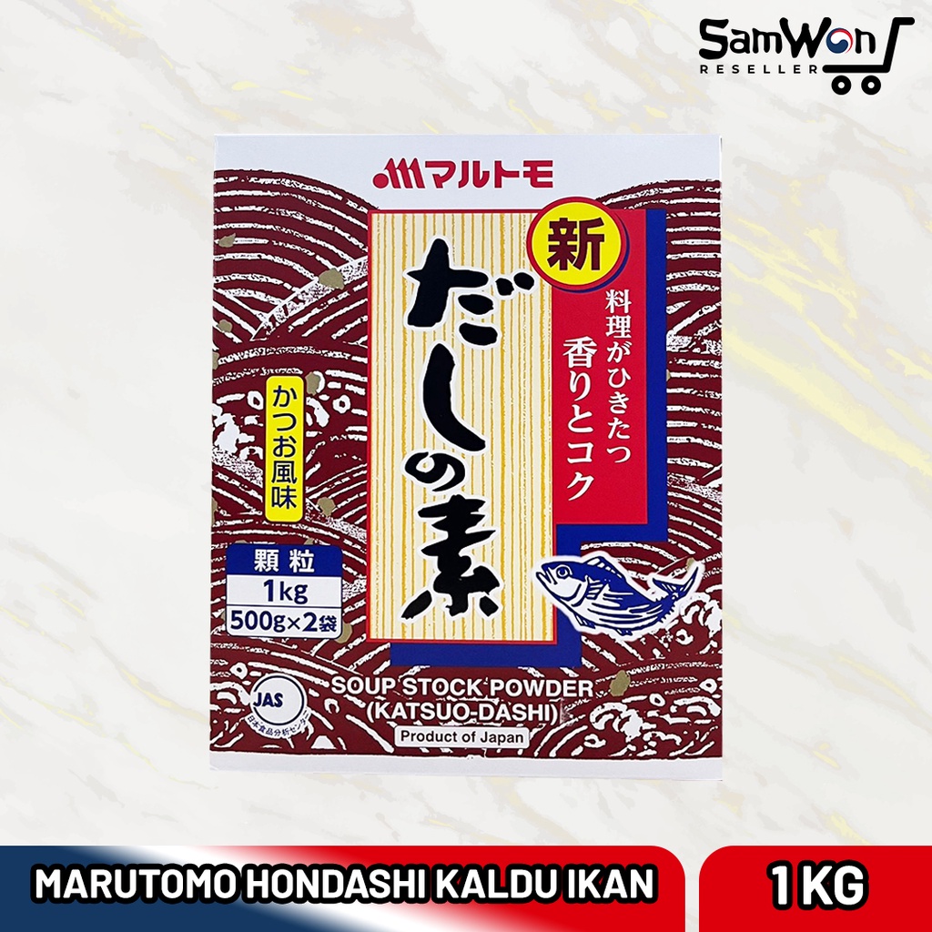 

Marutomo Hondashi (1box = 2 x 500gr) Kemasan Pabrik Kaldu Ikan Jepang Hondasi