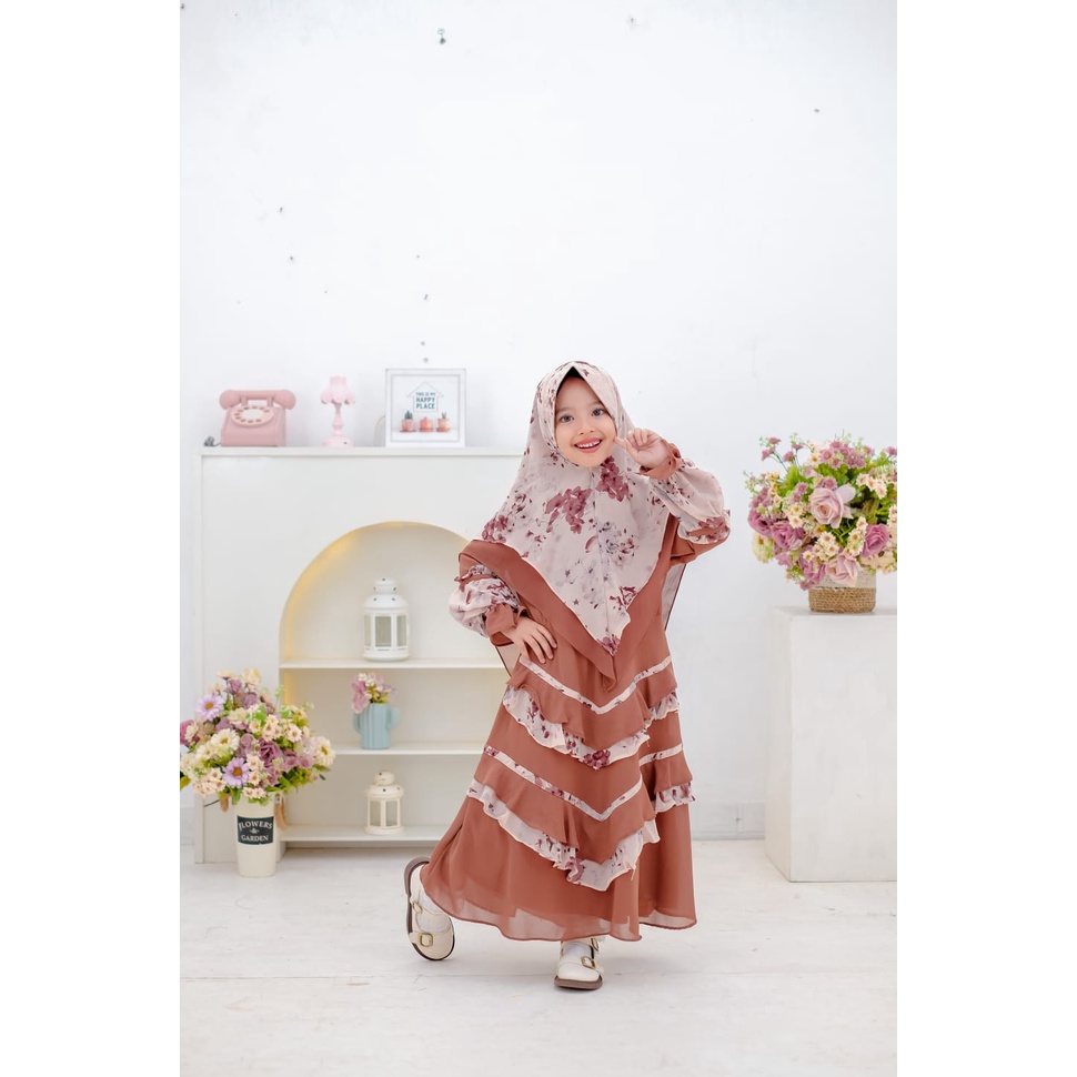 GAMIS SET ANAK BAJU MUSLIM ANAK NAFISA CERUTY BABYDOLL A6052