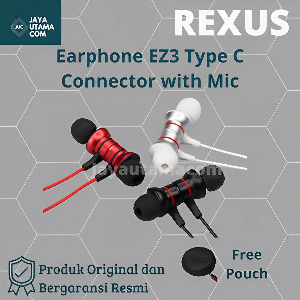 Rexus Earphone EZ3 Type C Connector with Mic ORI