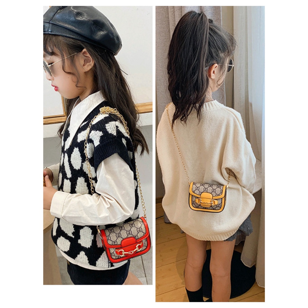 Tas Anak Selempang Perempuan Fashion Korea Kulit Gc Import