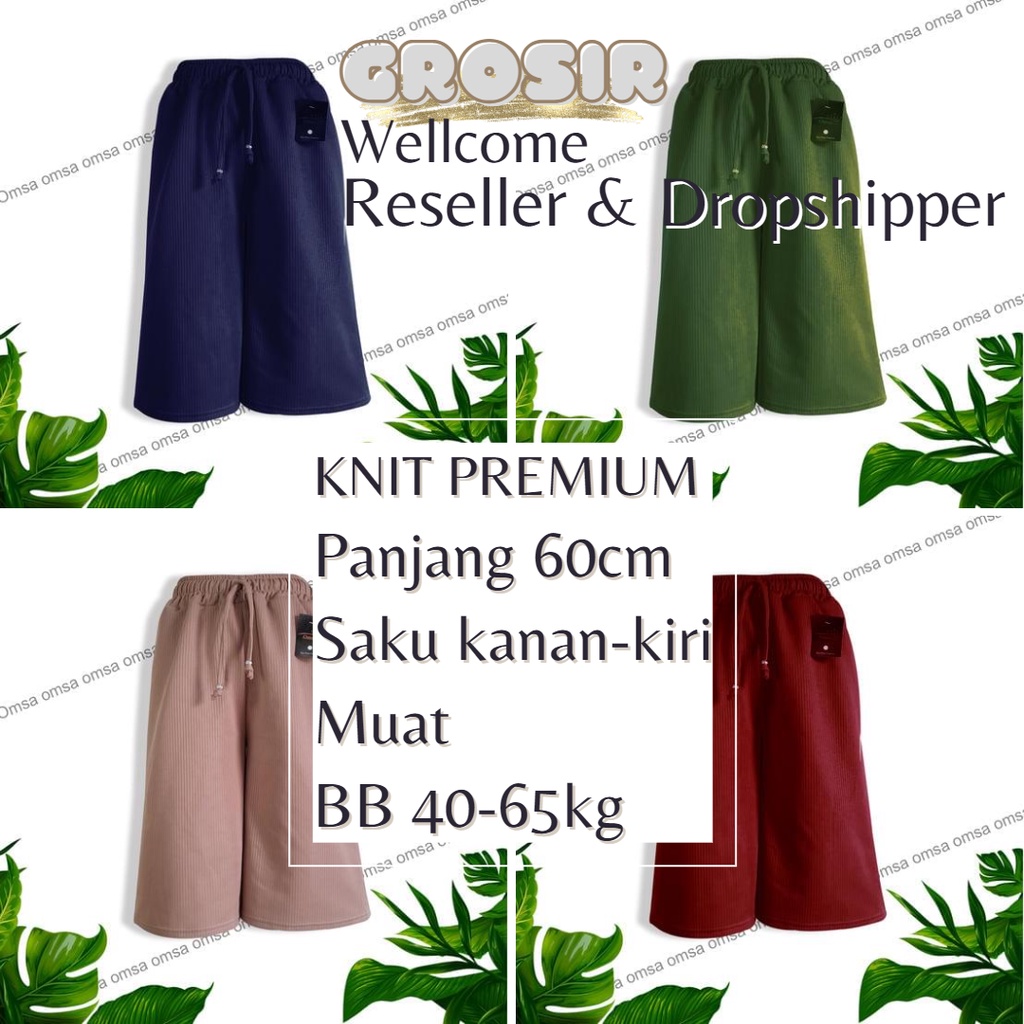 kulot wanita kekinian jumbo premium highwaist korean style celana pendek bahan knit fashion harian santai terbaru murah