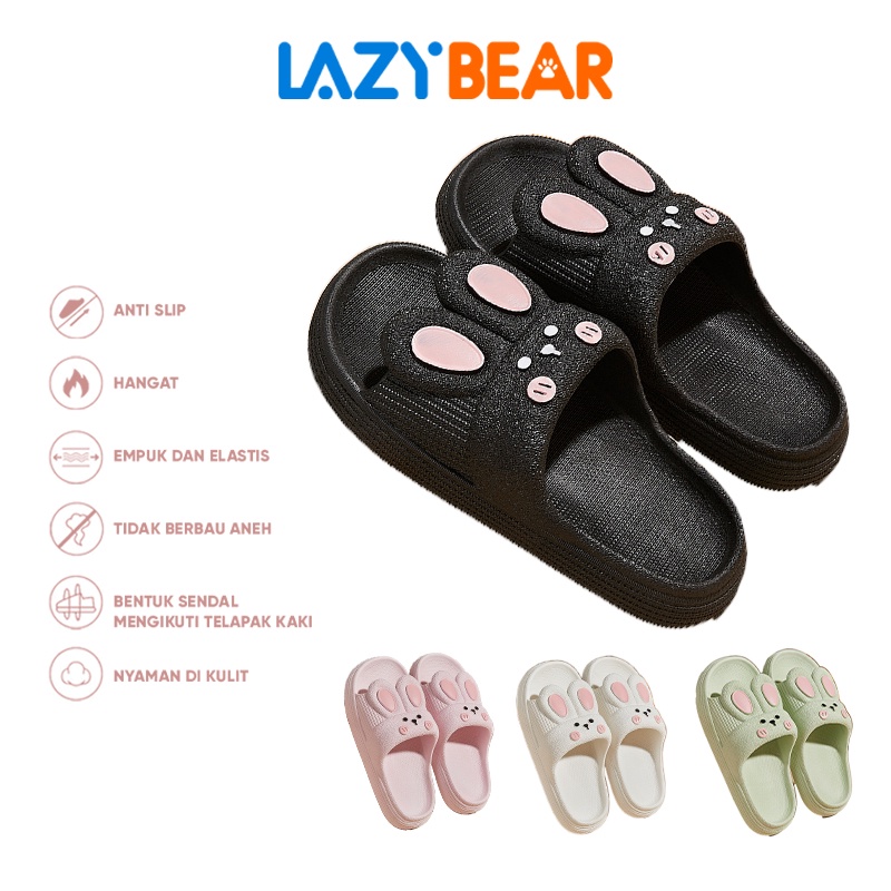 Lazy Bear Sandal Slip On PVC Cute Rabbit /Sendal Jelly Wanita /Sandal Perempuan Lucu / H30 Sendal Rabbit / Rumah Nyaman Slipper / Korea Soft Rubber Non Slip