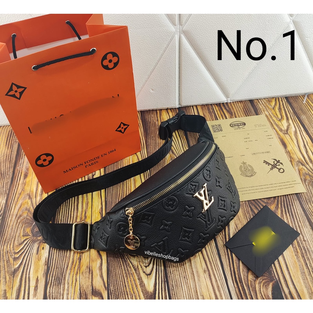 WAISTBAG LV IMPORT FREE PAPERBAG - TAS PINGGANG LV BUMBAG IMPORT BATAM KUALITAS PREMIUM - BUMBAG LV IMPORT FREE PAPERBAG 0687