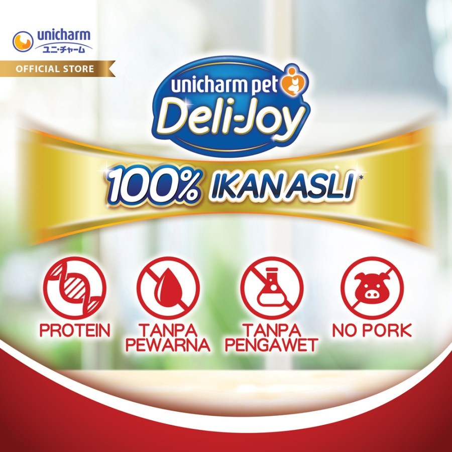 Deli-Joy Snack Kucing Basah 14 g - Creamy Rasa Tuna &amp; Ayam