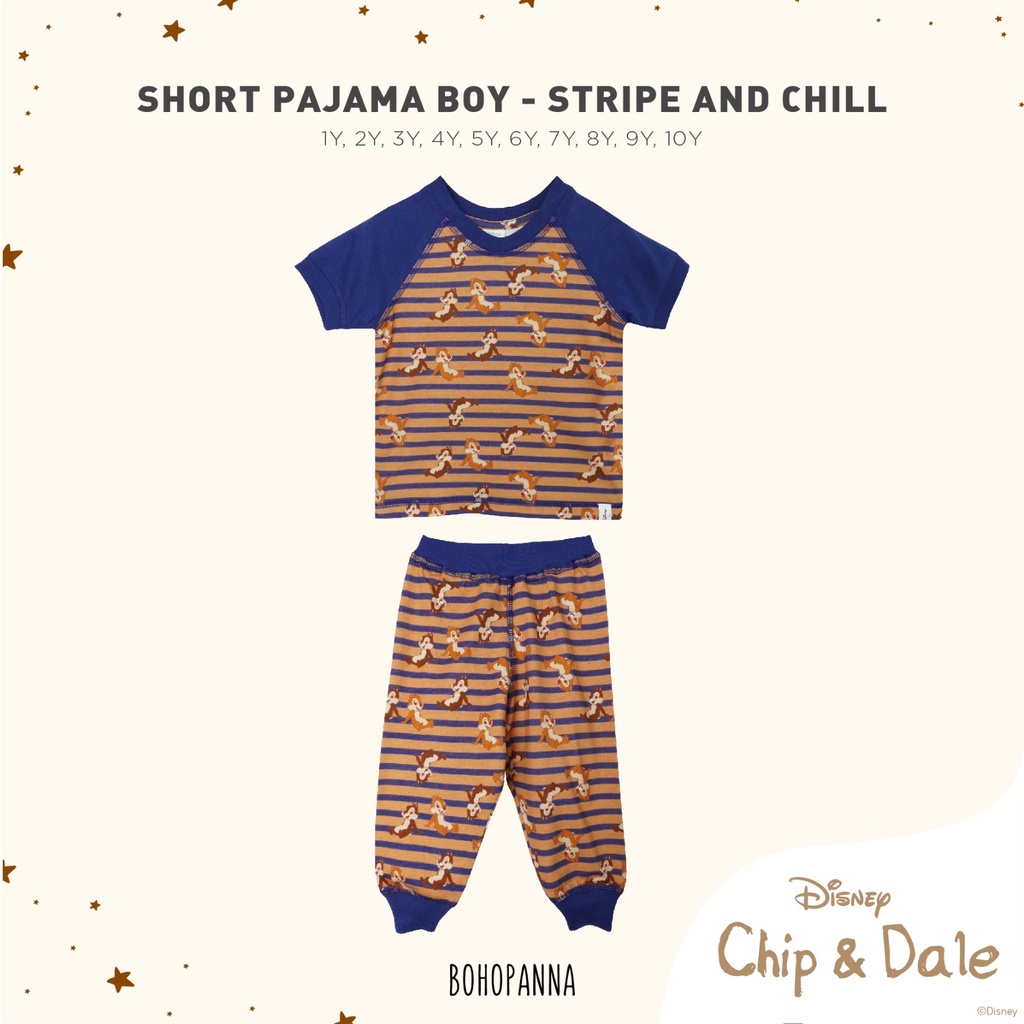 BOHOPANA | BOHO | BOHO PANNA SHORT PAJAMA BOY | PIYAMA BAYI ANAK DISNEY CHIP &amp; DALE