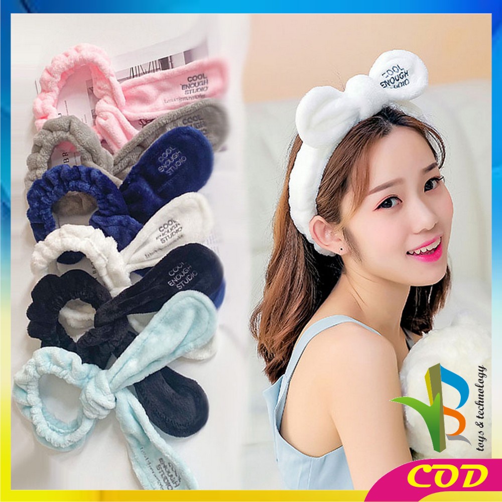 RB-C69 Headband Bando Masker Wanita Motif Pita Kelinci Lucu Bandana Korea / Bando Korea / Bendo Facial Cuci Muka Import