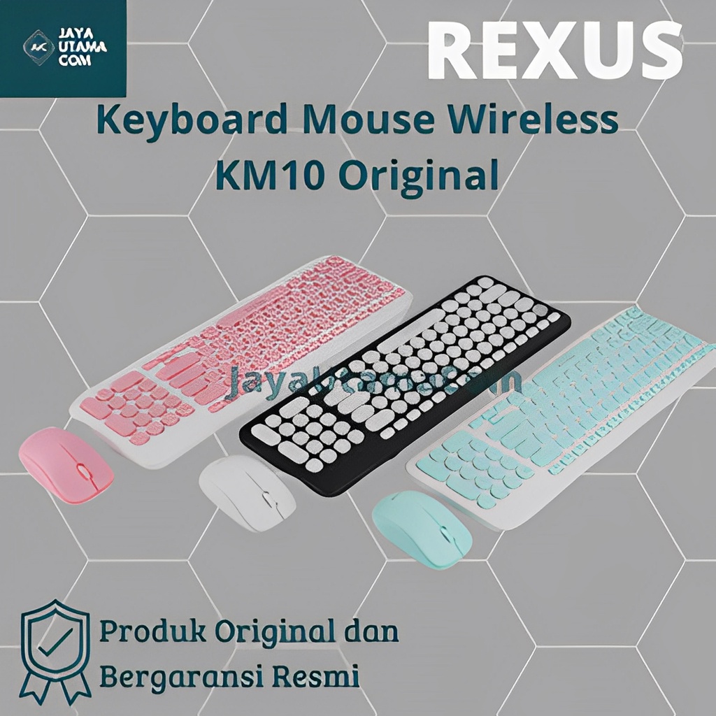 Rexus Keyboard Mouse Wireless KM10 Combo Original