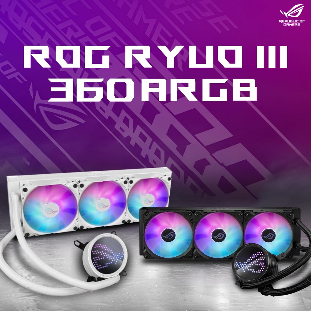 ASUS ROG RYUO III 360 ARGB | Anime Matrix LED Display CPU Cooler RGB