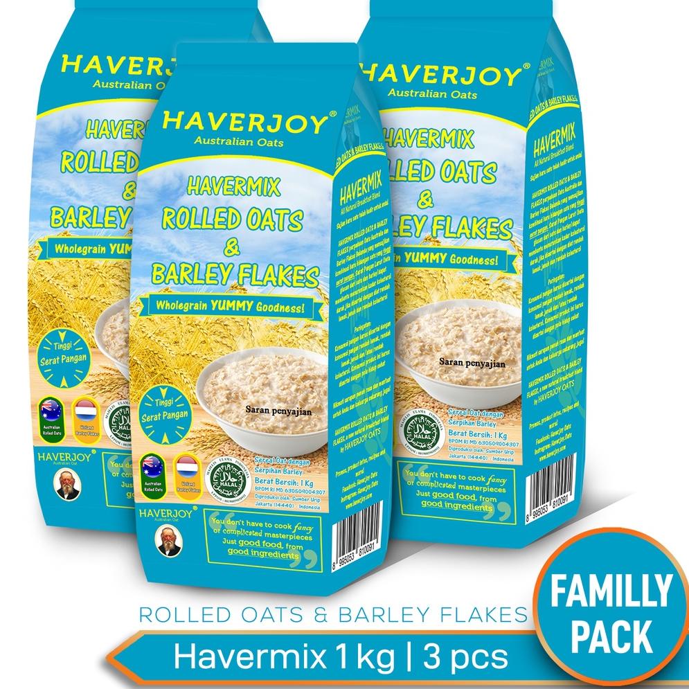 

dqo44 Havermix Family Pack Rolled Oats & Barley Flakes - 3Pcs Hanya Di Sini