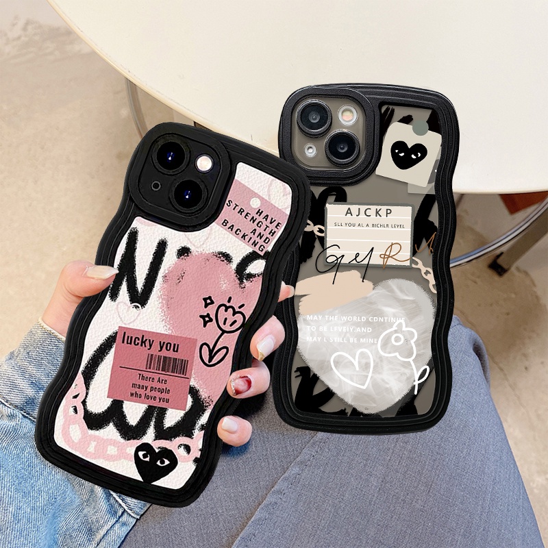 Soft Case Motif Graffiti Hati Untuk OPPO A17 A12 A7 A15 A55 A74 A76 A95 A5s A16 A17k A57 A54 A16K A3s A96 A77s A15s A1K A16E A53 A9 A53 A5s 7 A12S 6s A96 A77s 7s Case Pelindung Earphone Bluetooth Airpod