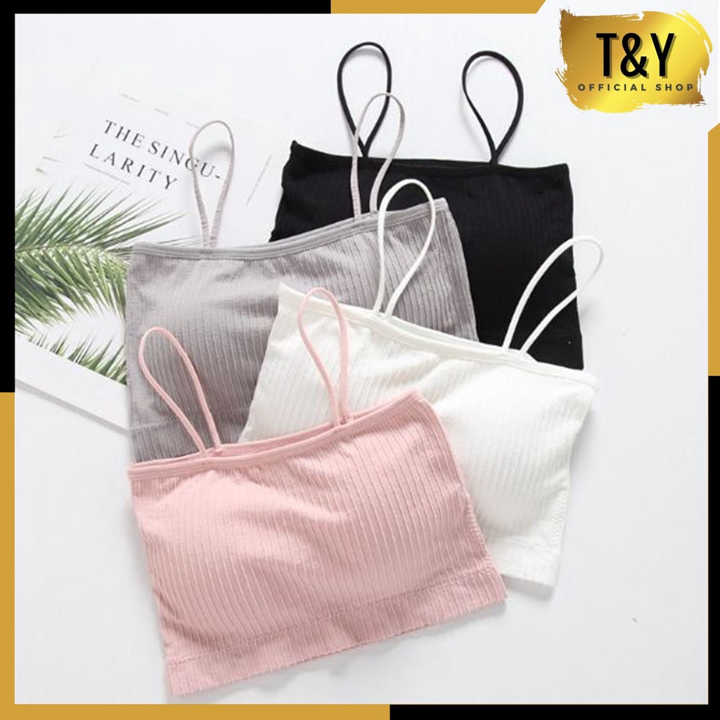 T&amp;Y Bra Sport Wanita Elastic Bandeau Tank Tops B100 Bra Wanita Olahraga Tanpa Kawat BH Remaja Import # BISA COD