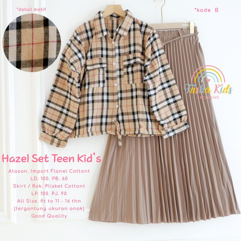 Tunik Set Rok Plisket