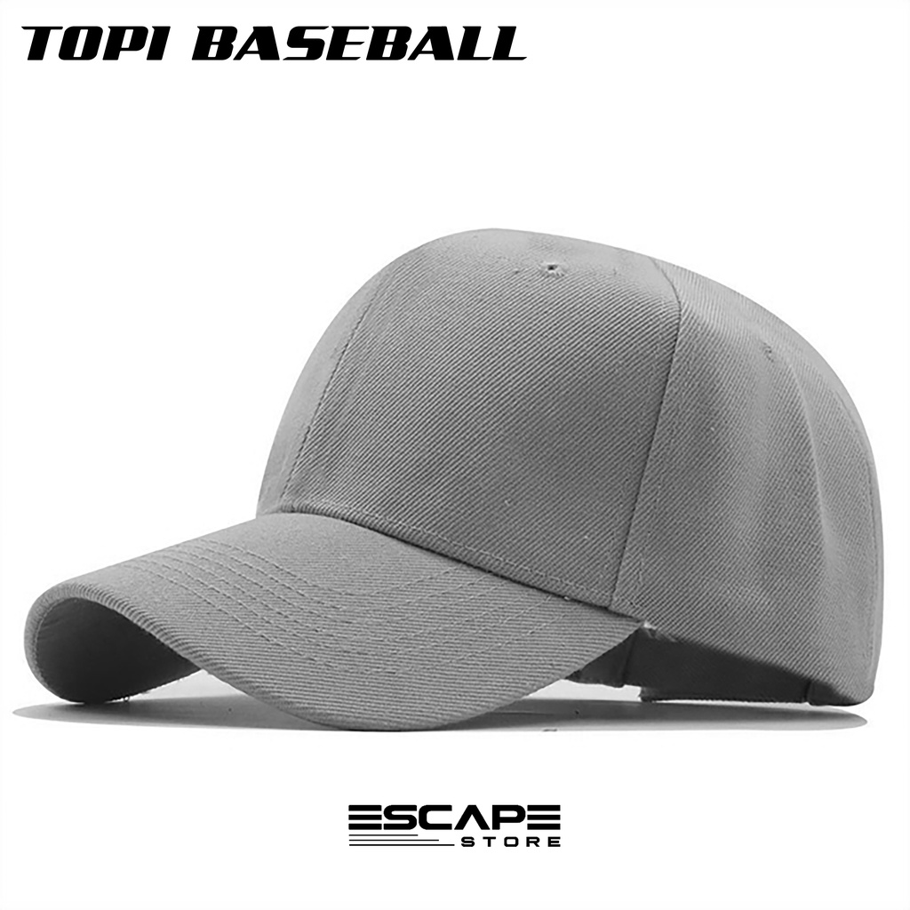 Topi Baseball Caps Polos Warna Abu Pria dan Wanita Standart Distro
