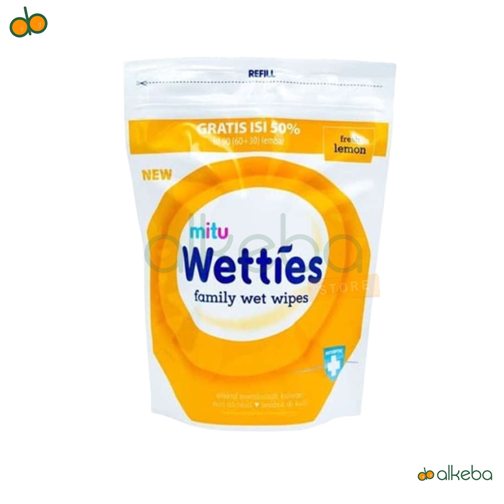 Mitu Wetties 90s Antiseptic [Refill 90'S] isi refill tisu basah