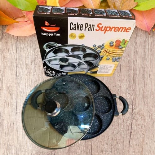 CAKE PAN SUPREME CETAKAN KUE MARTABAK MINI 7 LUBANG DATAR TAKOYAKI DORAYAKI CETAKAN ANTI LENGKET Cet