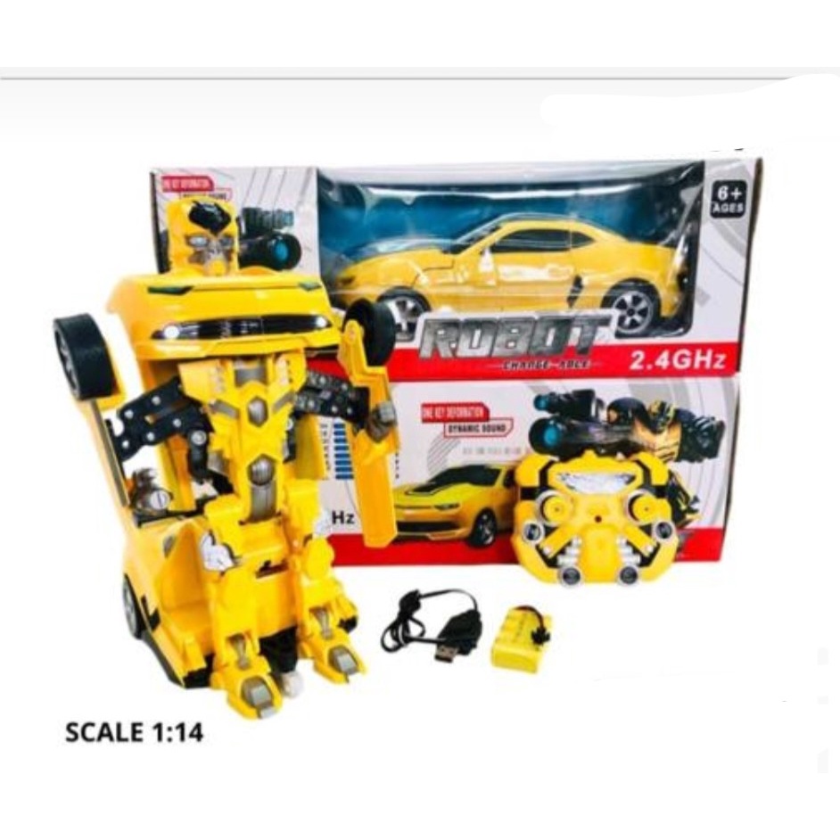 2 in 1 Listrik RC Mobil besar Transformasi Robot Anak Laki-laki Mainan Luar Ruangan Remote Control Olahraga Deformasi Mobil Robot Model Mainan transformer bumbelbee remot kontrol SNI promo discount