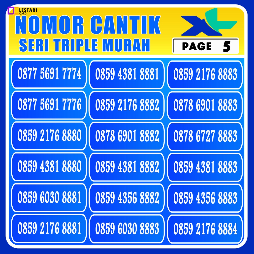 Nomor Cantik XL Seri Triple Murah