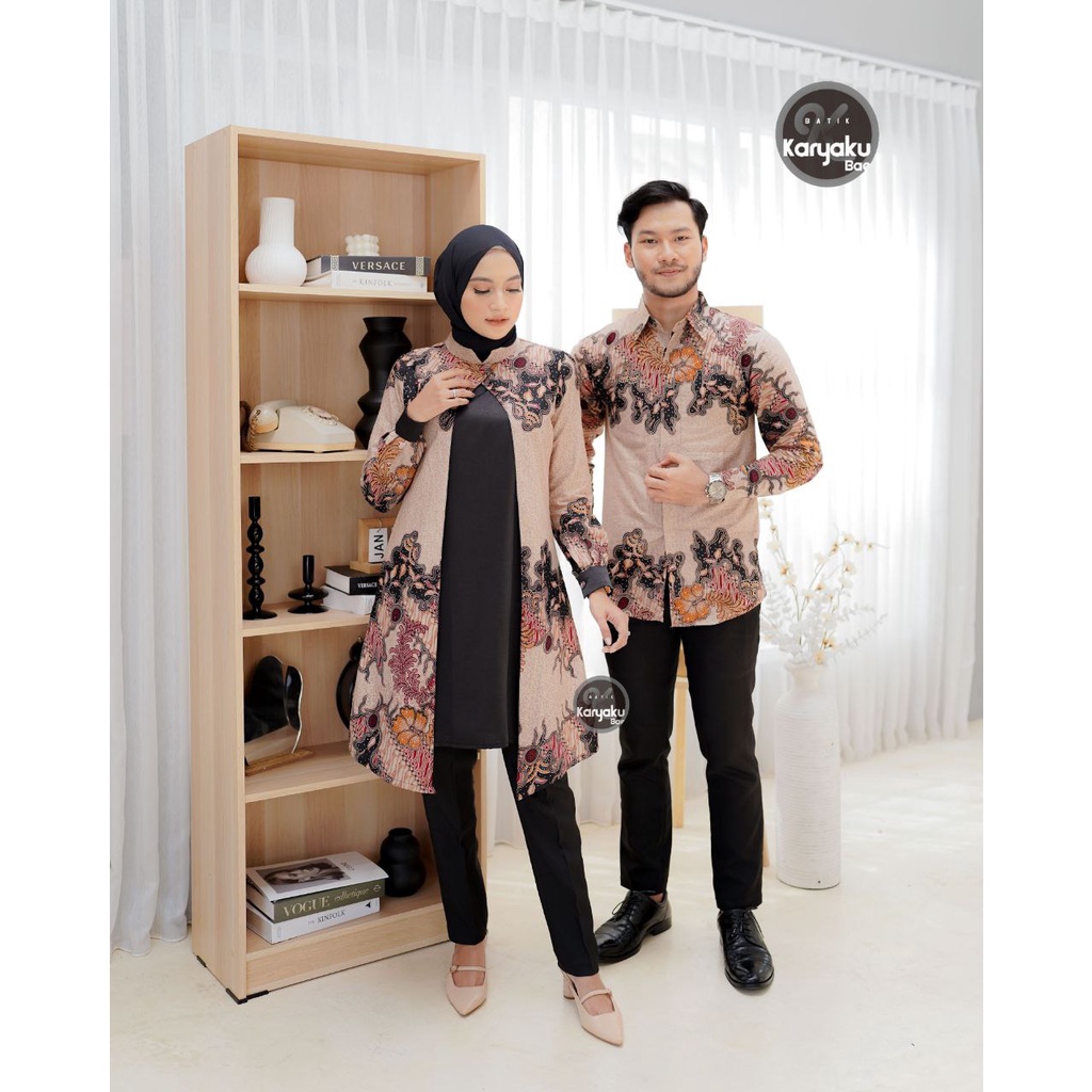 Batik Couple Modern Tunik Batik Wanita Atasan Batik Kerja Kantor Wanita