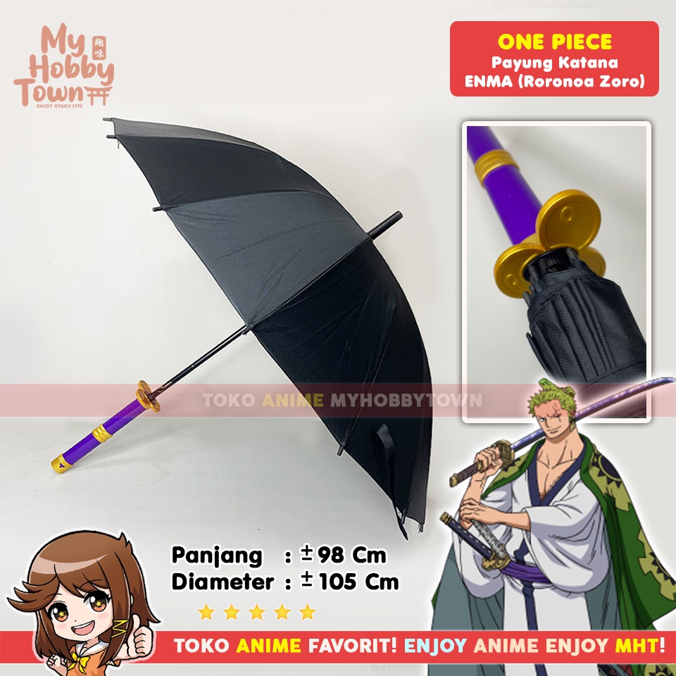 Payung Katana Anime Pedang One Piece Roronoa Zoro : Purple Enma