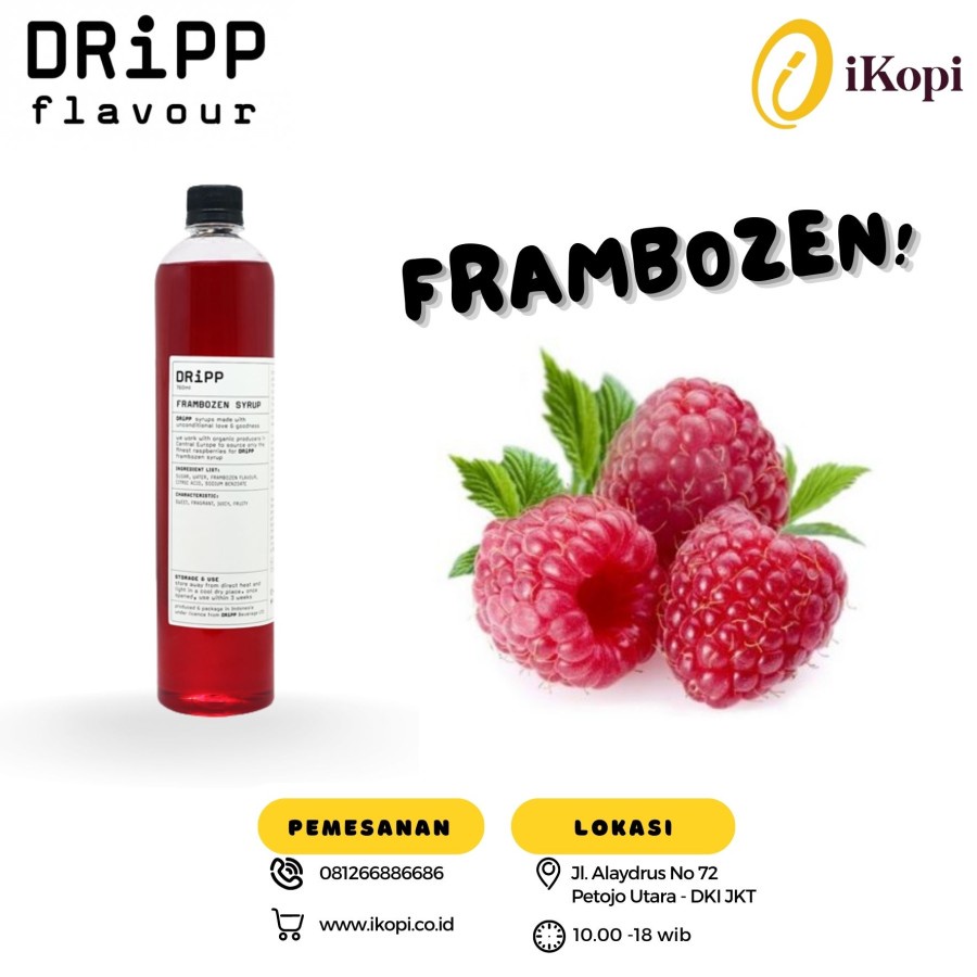 

Dripp Flavour Premium Syrup Rasa Frambozen