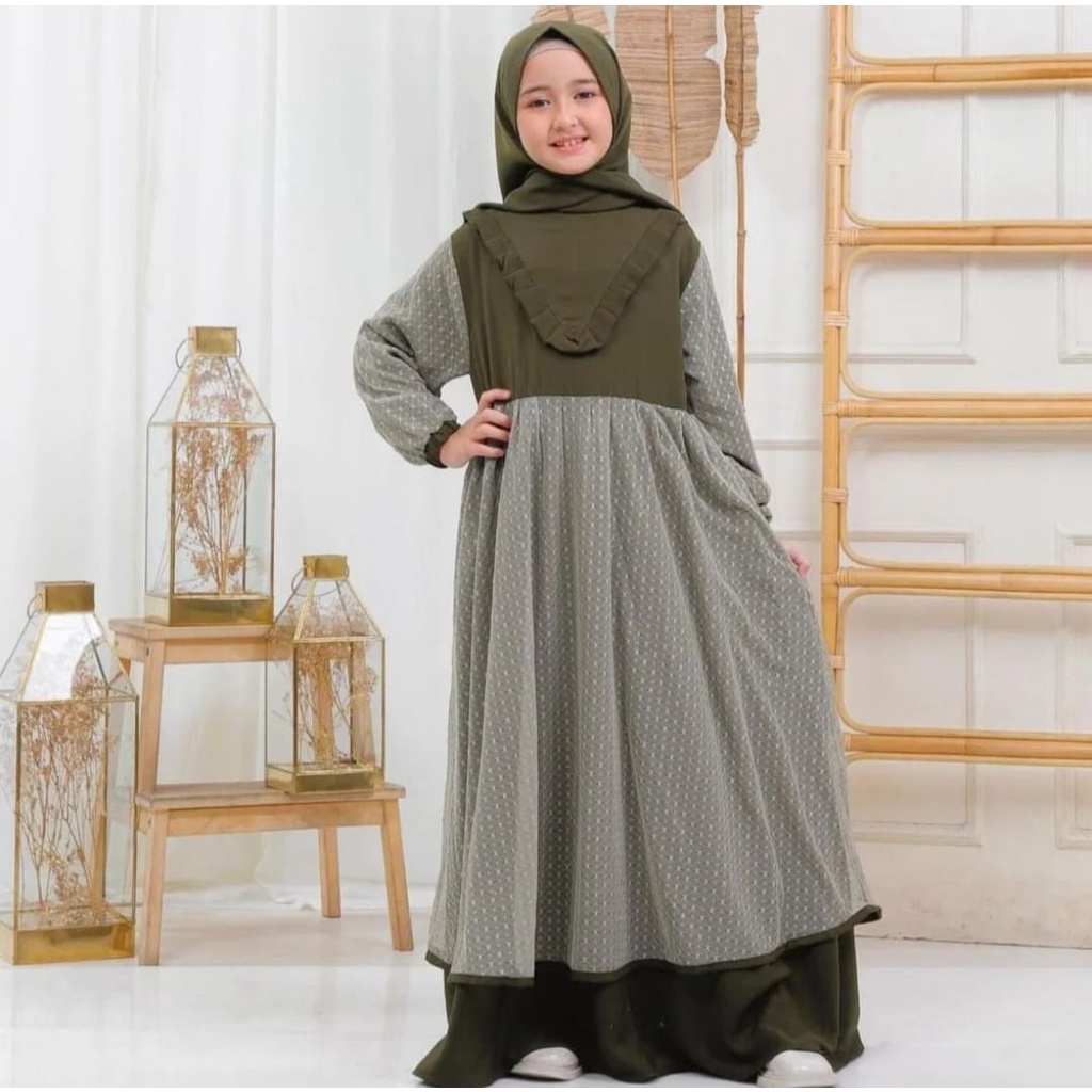 TERBARU RAYYA SETT SERIES GAMIS ANAK+JILBAB Ukuran XL-L ( L usia 4-6th, XL usia 7-10th, ) DRESS ANAK PEREMPUAN KEKINIAN 2023 GAUN ANAK FASHION KIDS MUSLIMAH OUTFIT UNTY BAJU ANAK PESANTREN MUSLIMAH