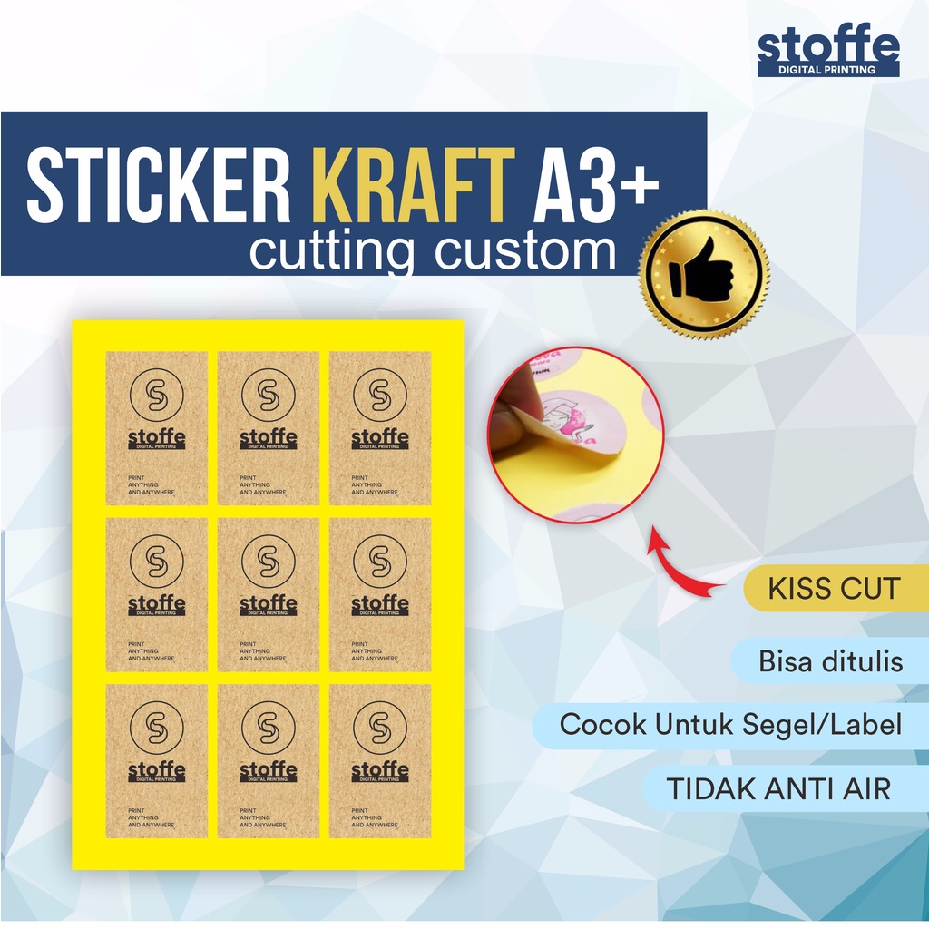 

Cetak Sticker Kraft / Stiker Samson / Stiker Coklat Label Kemasan atau Produk