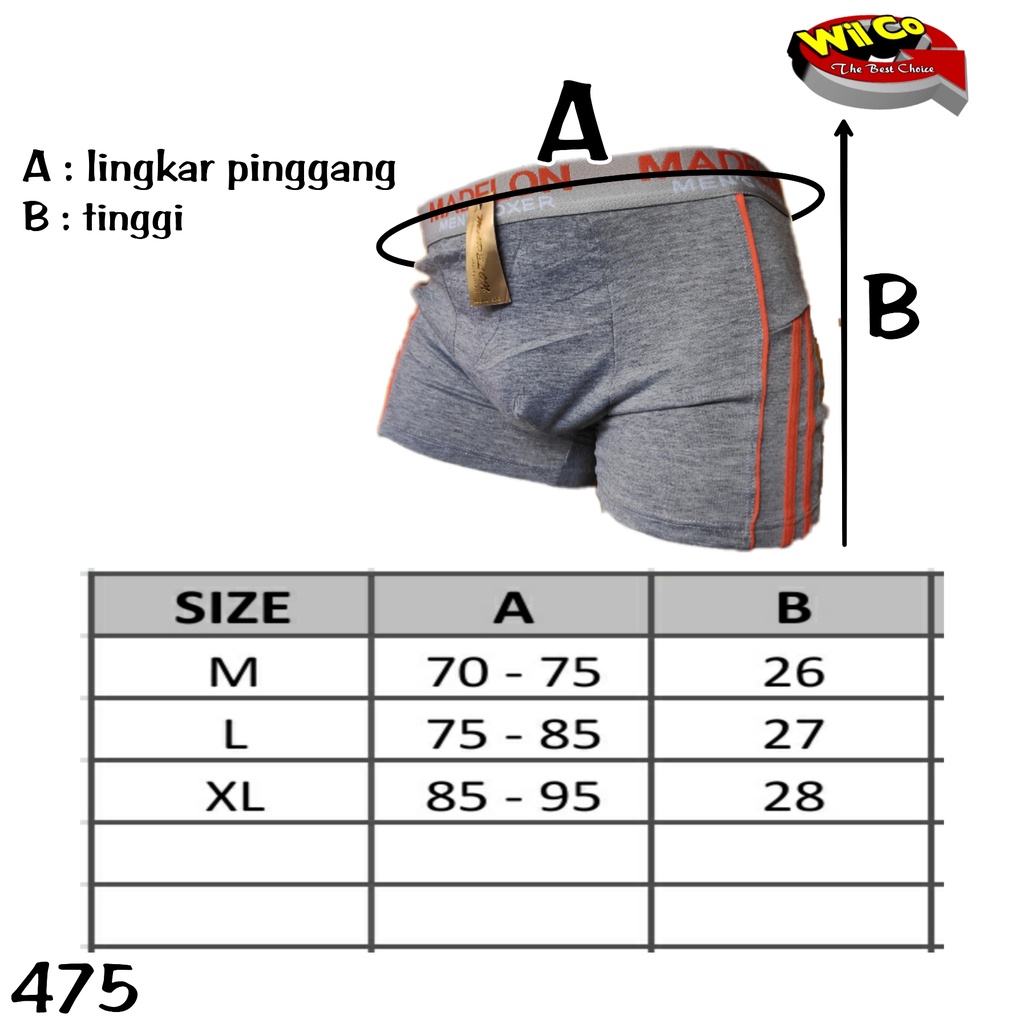 K475 - [Harga Per 1 Potong] CELANA DALAM PRIA CD [BOXER] PRIA PAKAIAN DALAM PRIA MADELON SIZE M - XL