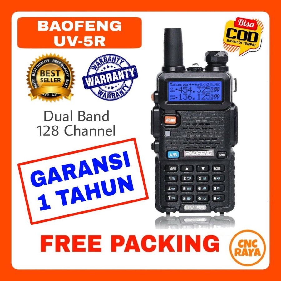 Ht Baofeng UV5R (8Watt) dual band VHF/UHF 128 Channel | Bofeng UV 5R UV-5R Battery 2800mAh Garansi 1 Tahun Walkie Talkie - Handy Talky