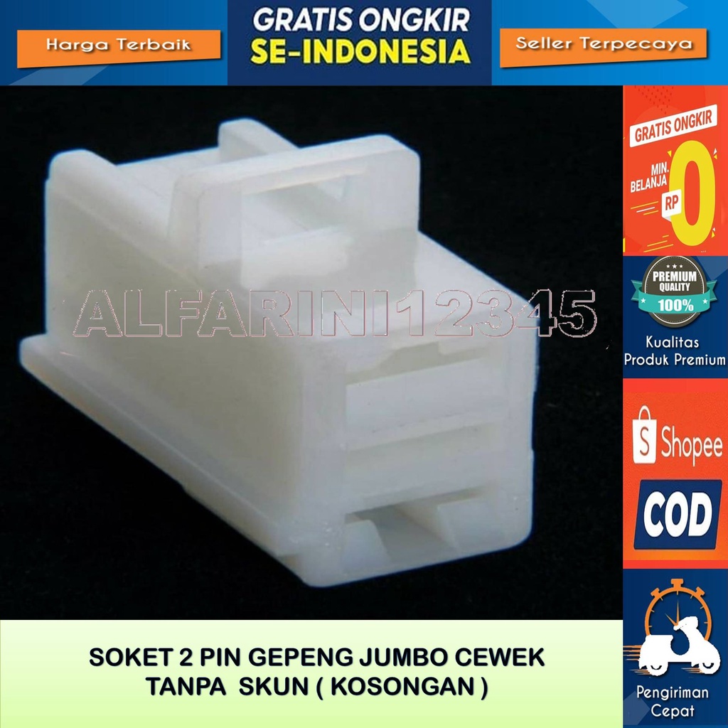 Soket motor mobil 2 pin female jumbo tanpa skun - Soket Kabel 2 Pin Jumbo Fusibling Cewek Female Ori