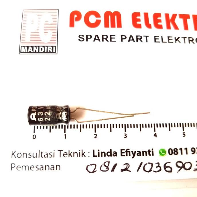 (15 pcs) Capasitor Kapasitor Elco 22uf 63v 22 mikro 63volt pcmelektr812
