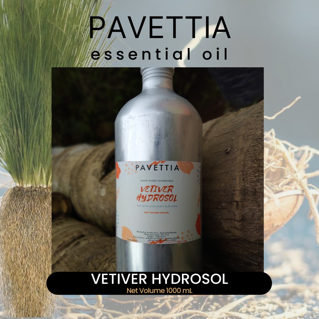 1000 ml - Vetiver hydrosol (akar wangi) / aromatic water (Vetiveria zizanoides)