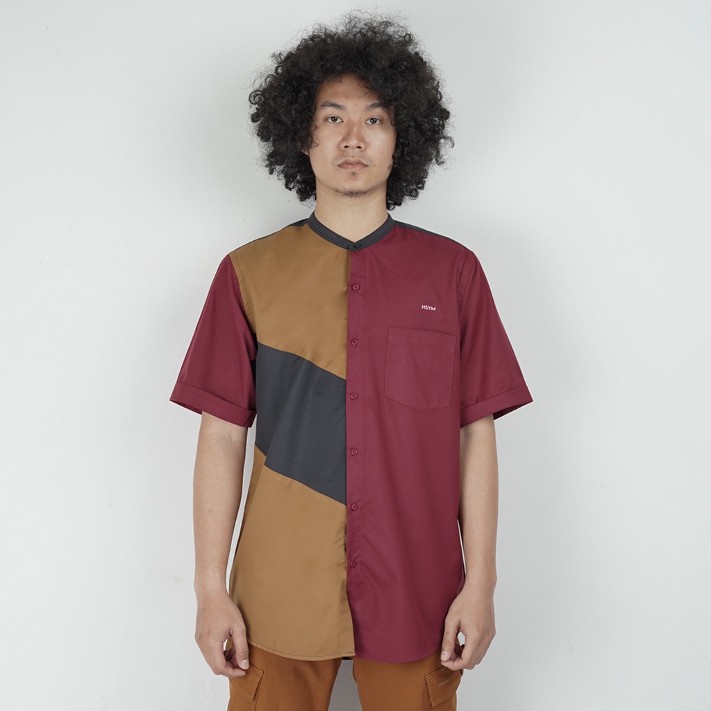 Kemko Armagan Hisyam Baju Koko Modern Laki-laki Pakaian Muslim Pria Dewasa