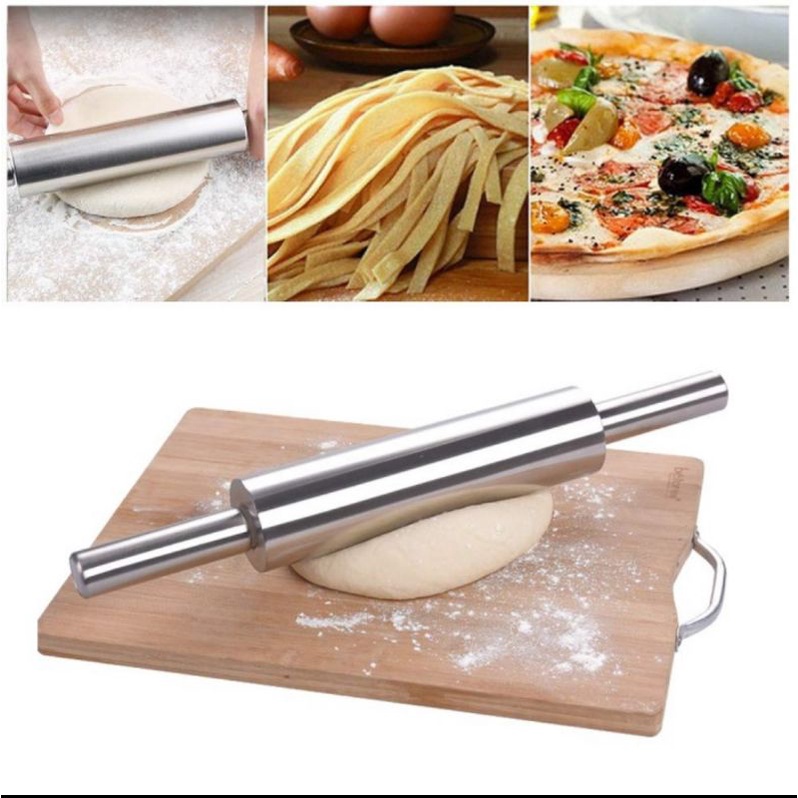 Rolling pin besar stainless 30 CM / Rol perata adonan kue / penggiling adonan roll pin