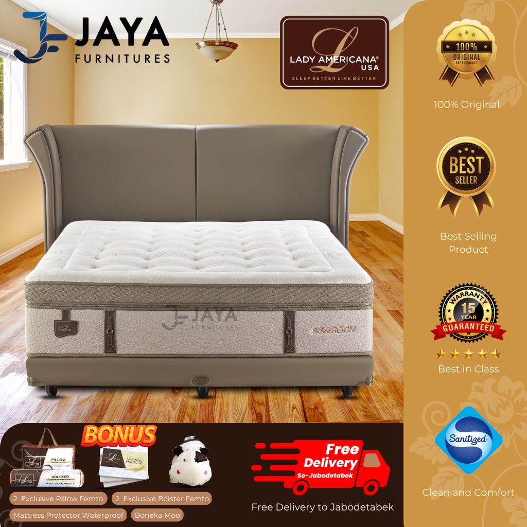 LADY AMERICANA SPRINGBED MATRAS KASUR MATTRESS SOVEREIGN FULL SET