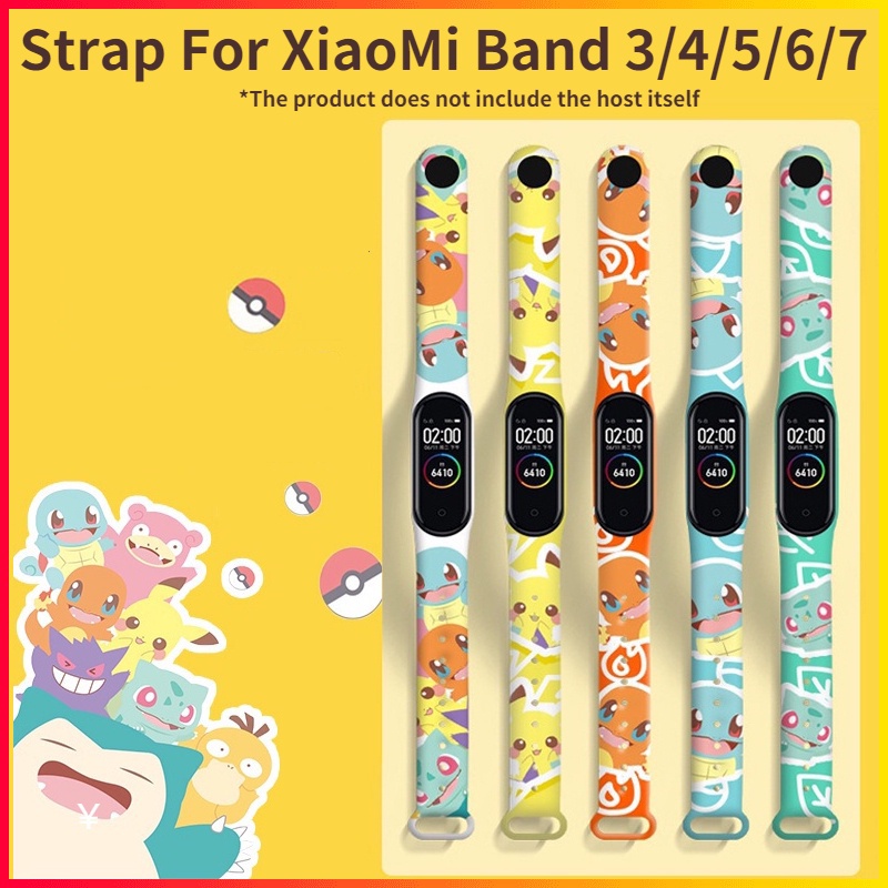 XiaoMi Band 7 Strap For Bracelet for Mi Band 7 6 5 4 3 Strap Replacement Sport Silicone Wristband Cartoon Watchband Miband6 Band6 Xiaomi Mi Band 6 Strap miband 4 miband 5