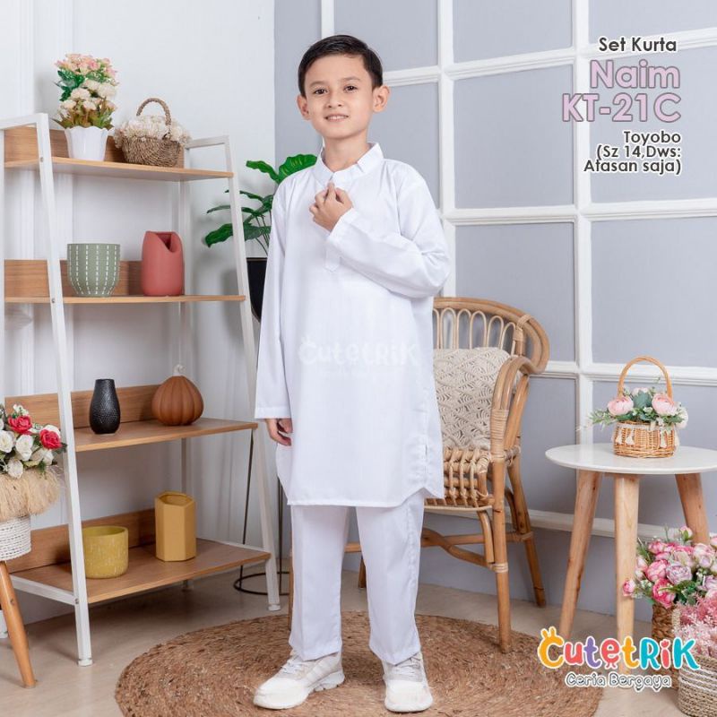 Setelan Celana Koko Putih Pakistan Cutetrik/ Setelan Kurta Putih Cutetrik/ Setelan Kurta Naim Cutetr