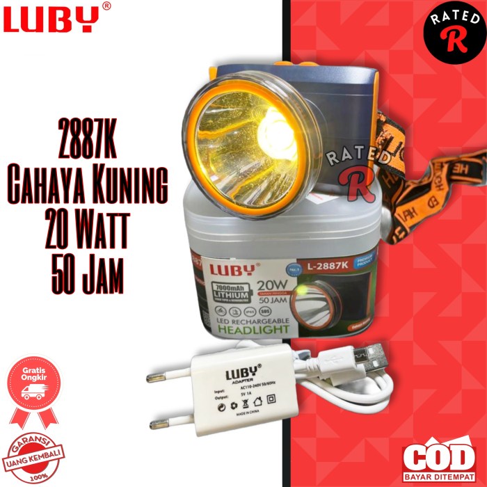 Termurah Senter Kepala LUBY L2887K / Luby 2887K / Luby 2887 / Luby 20w