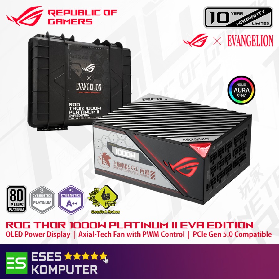 PSU ASUS ROG THOR 1000W Platinum II EVA Edition OLED 80 Plus Platinum