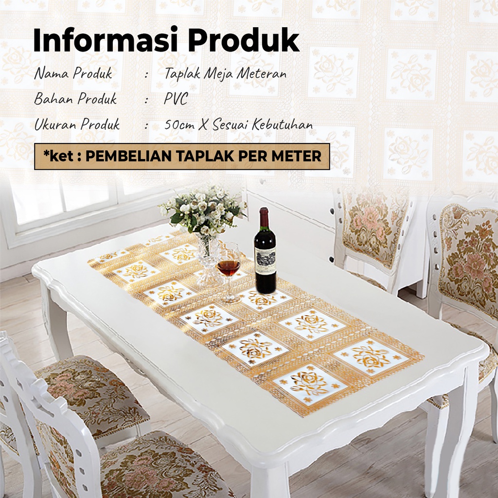 Taplak Meja  Tamu Meteran Bahan PVC -  Taplak Meja Tamu Roll  100x50 cm