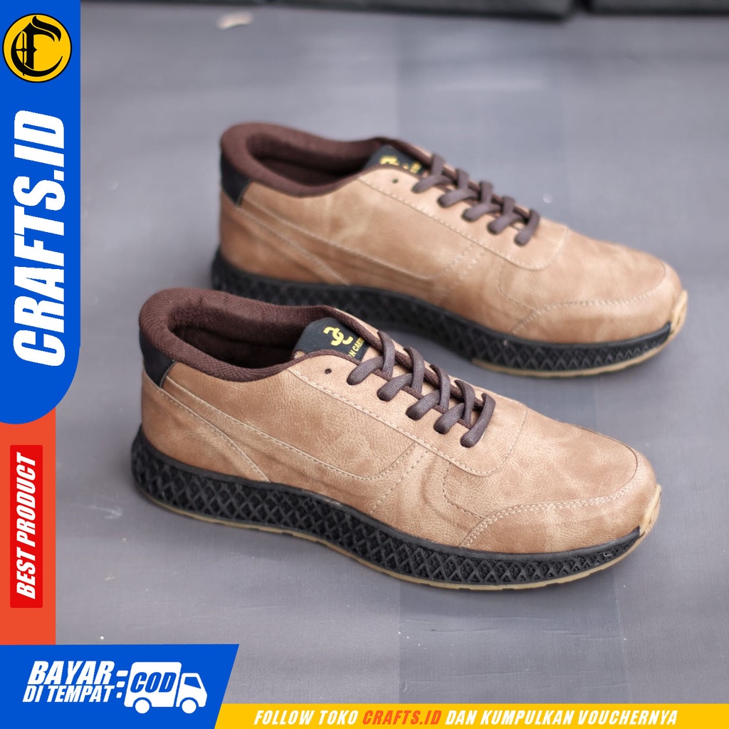 Sepatu Pantofel Formal Kerja Hitam Pria Crafts Leonidaz