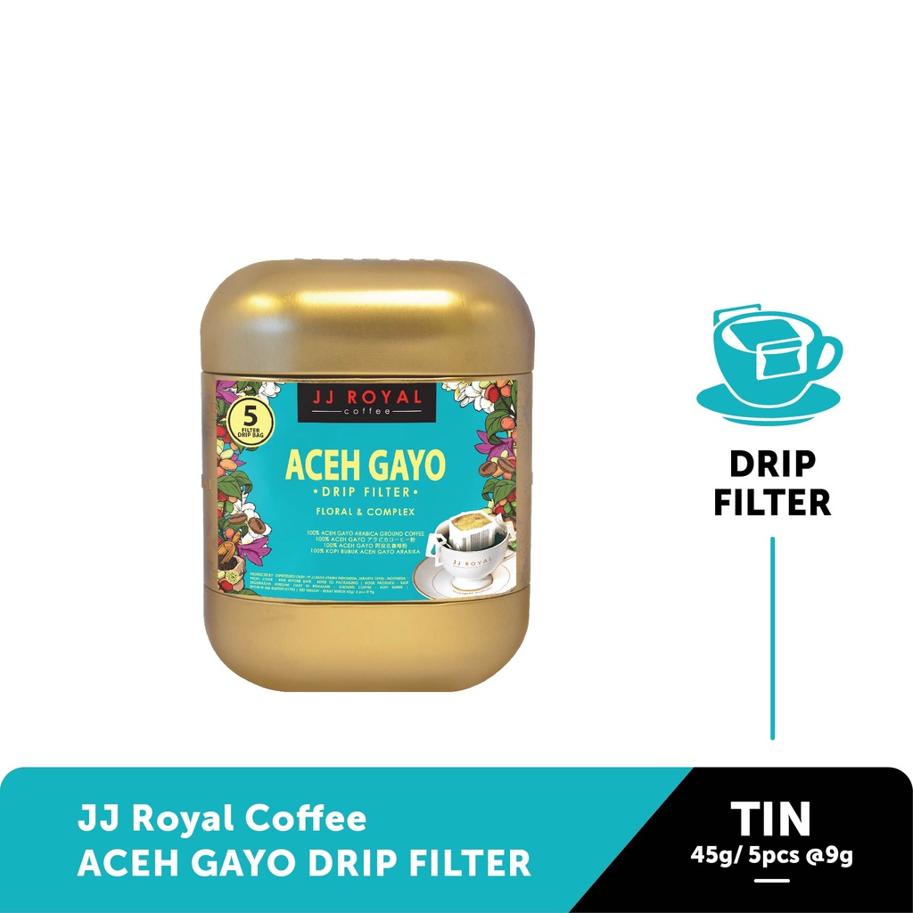 

JJ Royal Coffee Aceh Gayo Drip Tin 45 gr