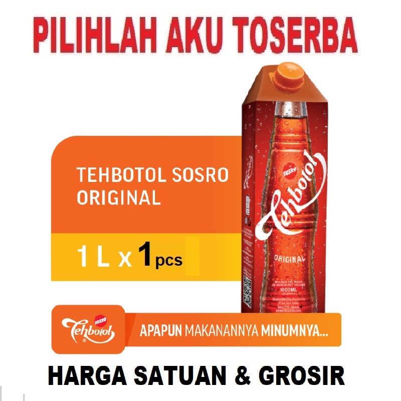 

Teh Botol Sosro Kotak Original 1 LITER - ( HARGA 1 pcs )