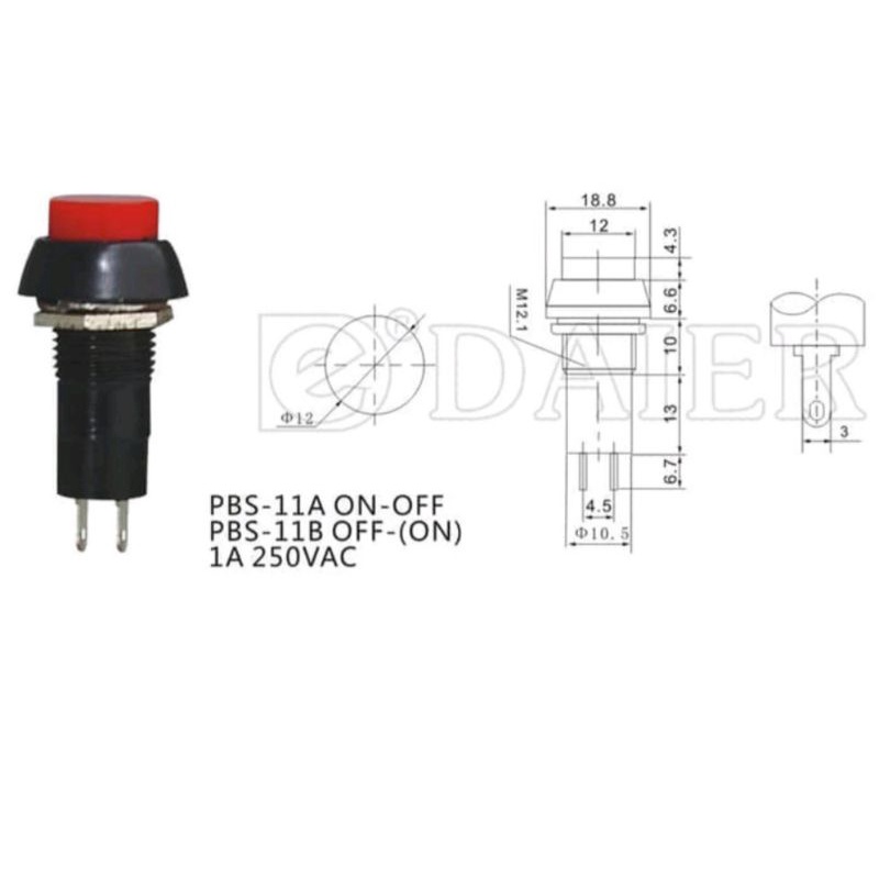 SAKLAR PUSH ON-OFF BULAT