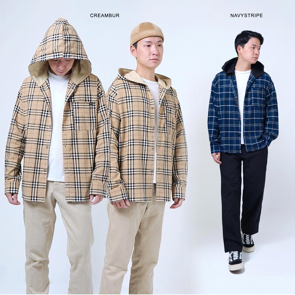 TERPERCAYA Geso - Oversize Kemeja Hoodie Flanel