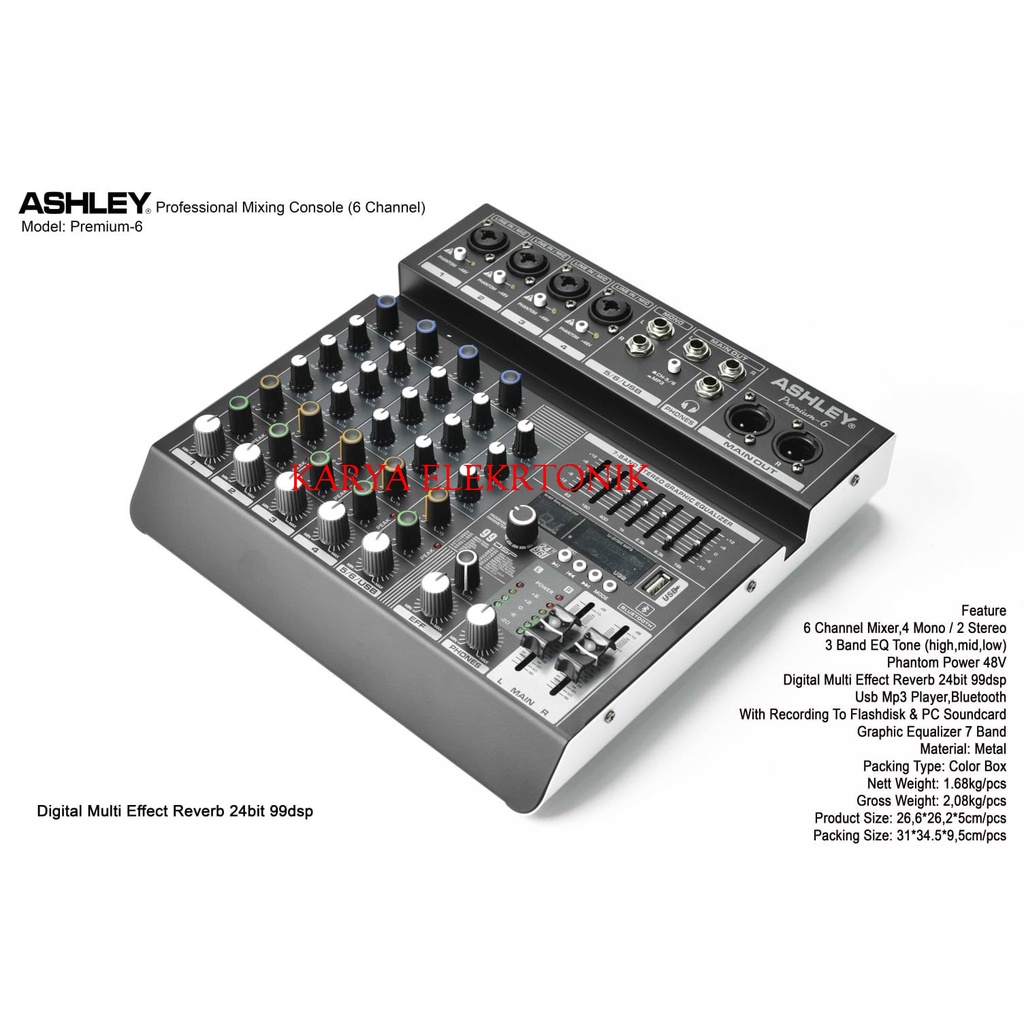MIXER ASHLEY PREMIUM6 MIXER ASHLEY 6 CHANNEL PREMIUM 6