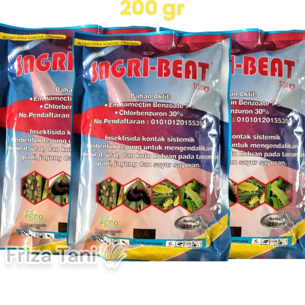Insektisida Sagri-Beat 7/30 WP - 200 Gram Produk Racun Kontak Sistemik Ulat Telur Kutu padi jagung b