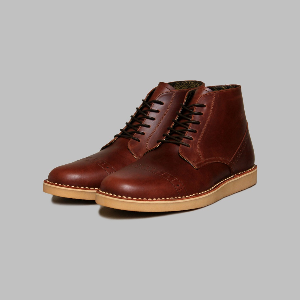 ARTAP Footwear - Sepatu Kulit Asli Boot Boots Pria - Tefaro Brown Cream