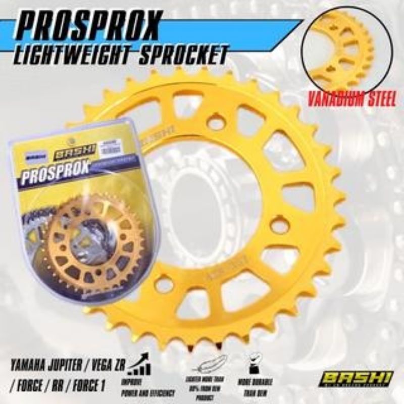 GEAR BELAKANG  BASHI PROSPROX 428 sprocket raving ringan lighweight rear universal suzuki satria fu smash satria 2tak