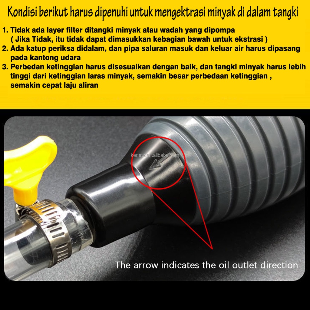 Pompa Manual Bahan Bakar Alat Sedot Air Minyak Bensin Mobil Motor Portable Universal Murah Cod